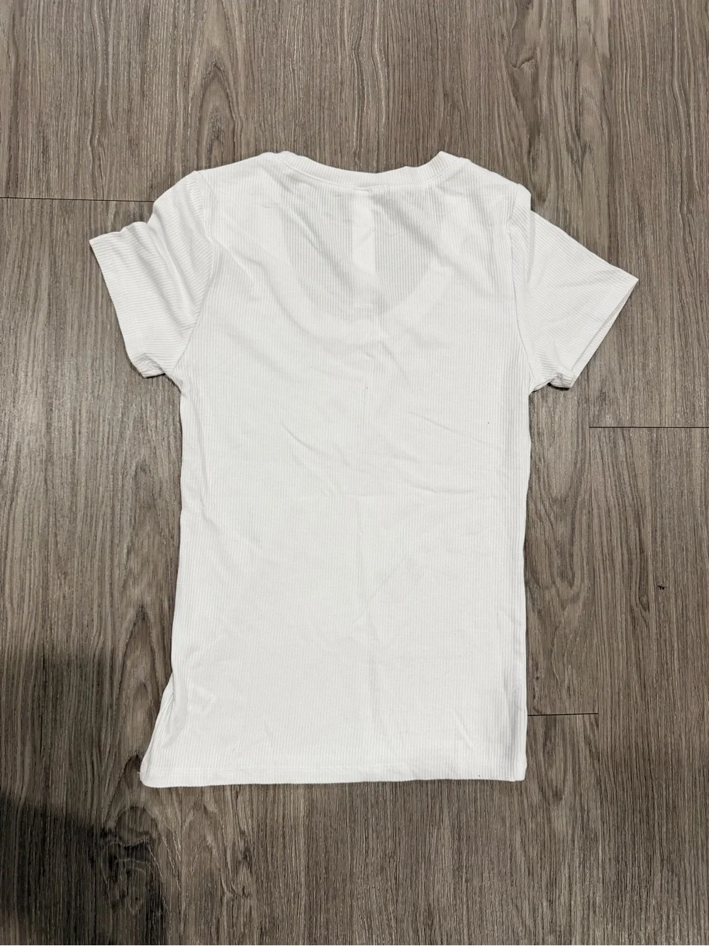 ALO Yoga White Ribbed Scoop Neck Short Sleeve Tee